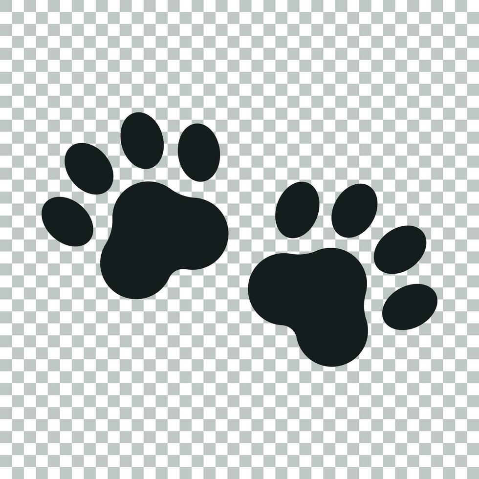 pata impressão vetor ícone. cachorro ou gato pegada ilustração. animal silhueta.