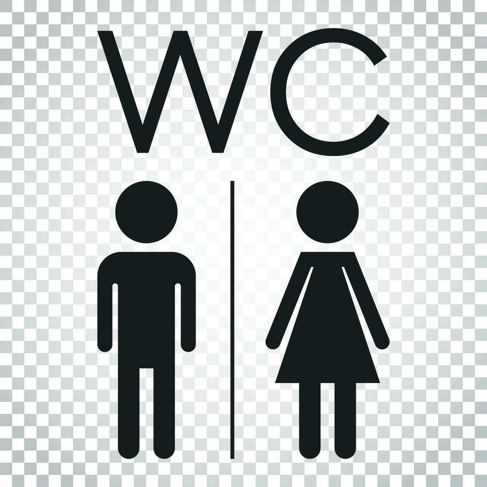 Banheiro, banheiro plano vetor ícone . homens e mulheres placa para Sanitário em isolado fundo. simples o negócio conceito pictograma.