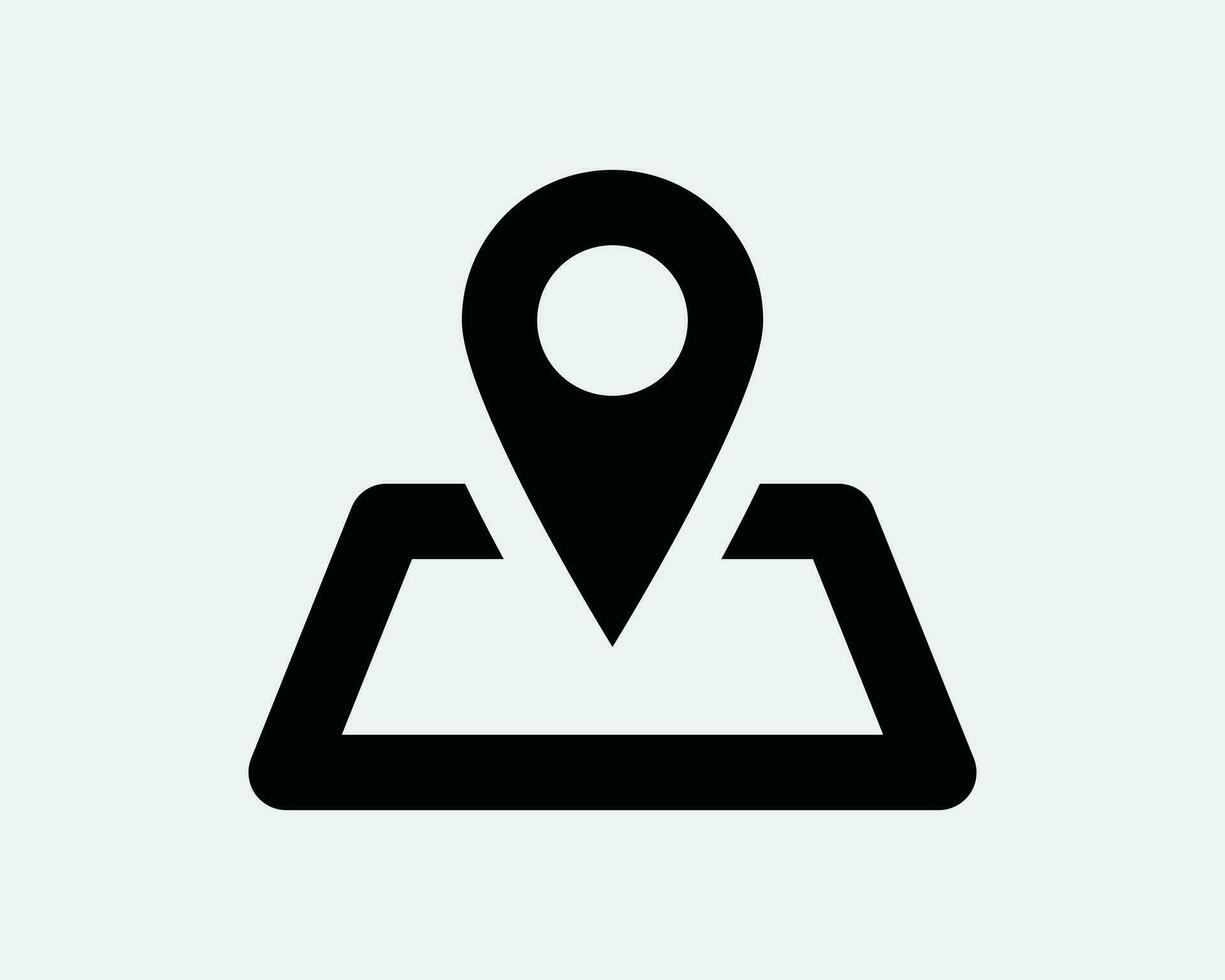 localização mapa ícone. localidade PIN marcador posição navegação GPS ponteiro Lugar, colocar viagem guia. Preto branco gráfico clipart obra de arte símbolo placa vetor eps