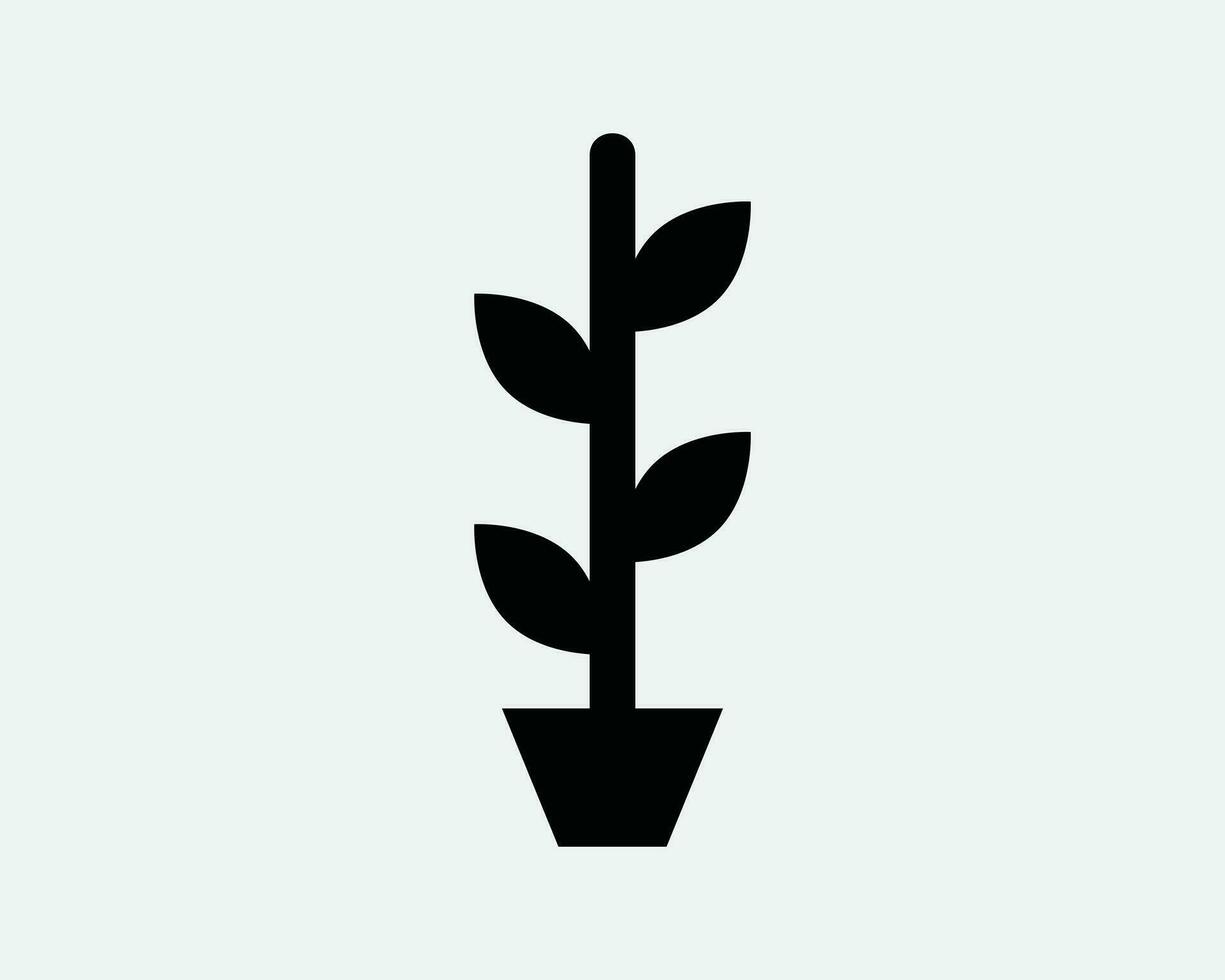 Panela plantar ícone em vaso árvore plantio jardim natureza verde jardinagem natural botânica eco forma Preto branco gráfico clipart obra de arte símbolo placa vetor eps