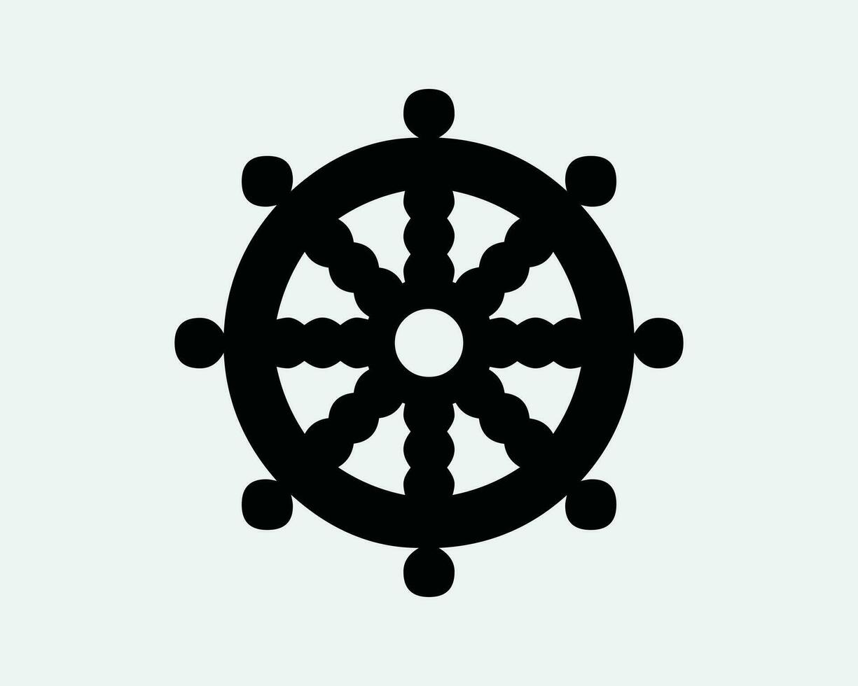 roda do dharma ícone budismo budista religião espiritual chakra Buda hinduísmo zen fé Preto branco gráfico clipart obra de arte símbolo placa vetor eps