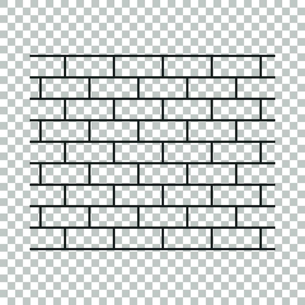 parede tijolo ícone dentro plano estilo isolado em isolado fundo. parede símbolo ilustração dentro linha estilo. vetor