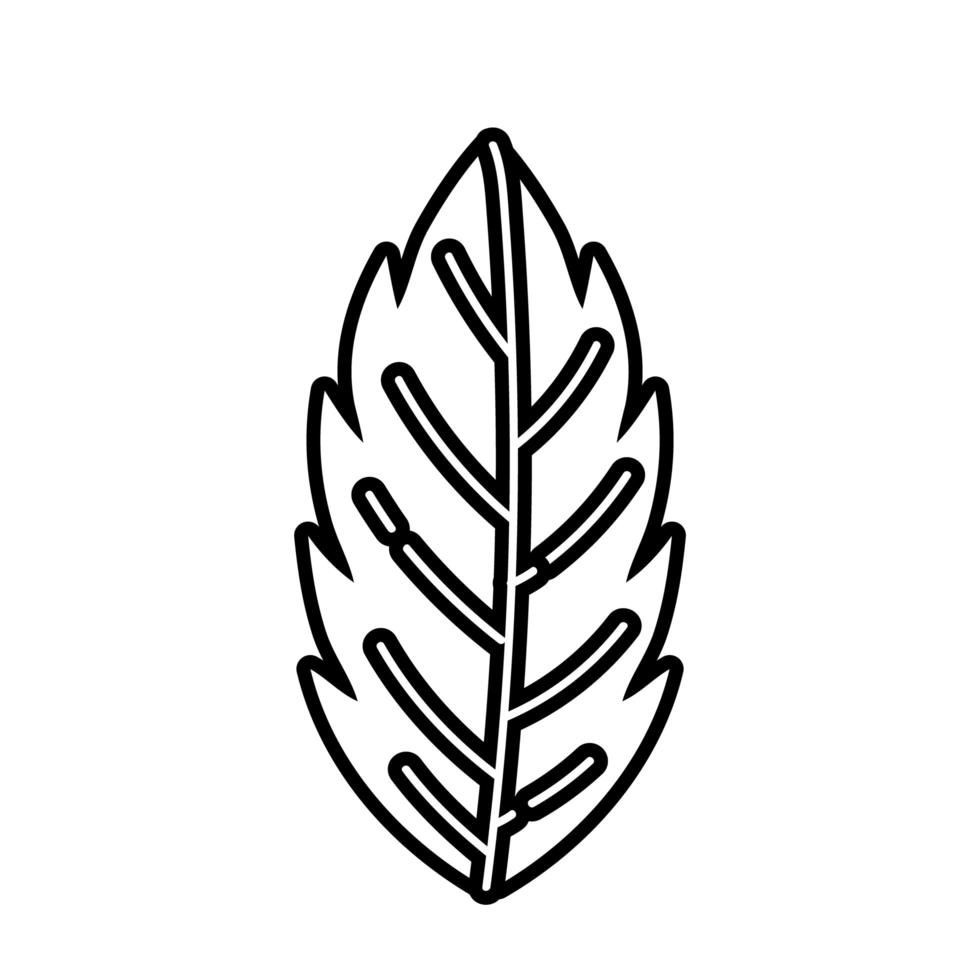 ícone de estilo de linha de planta de folha de temporada de outono vetor