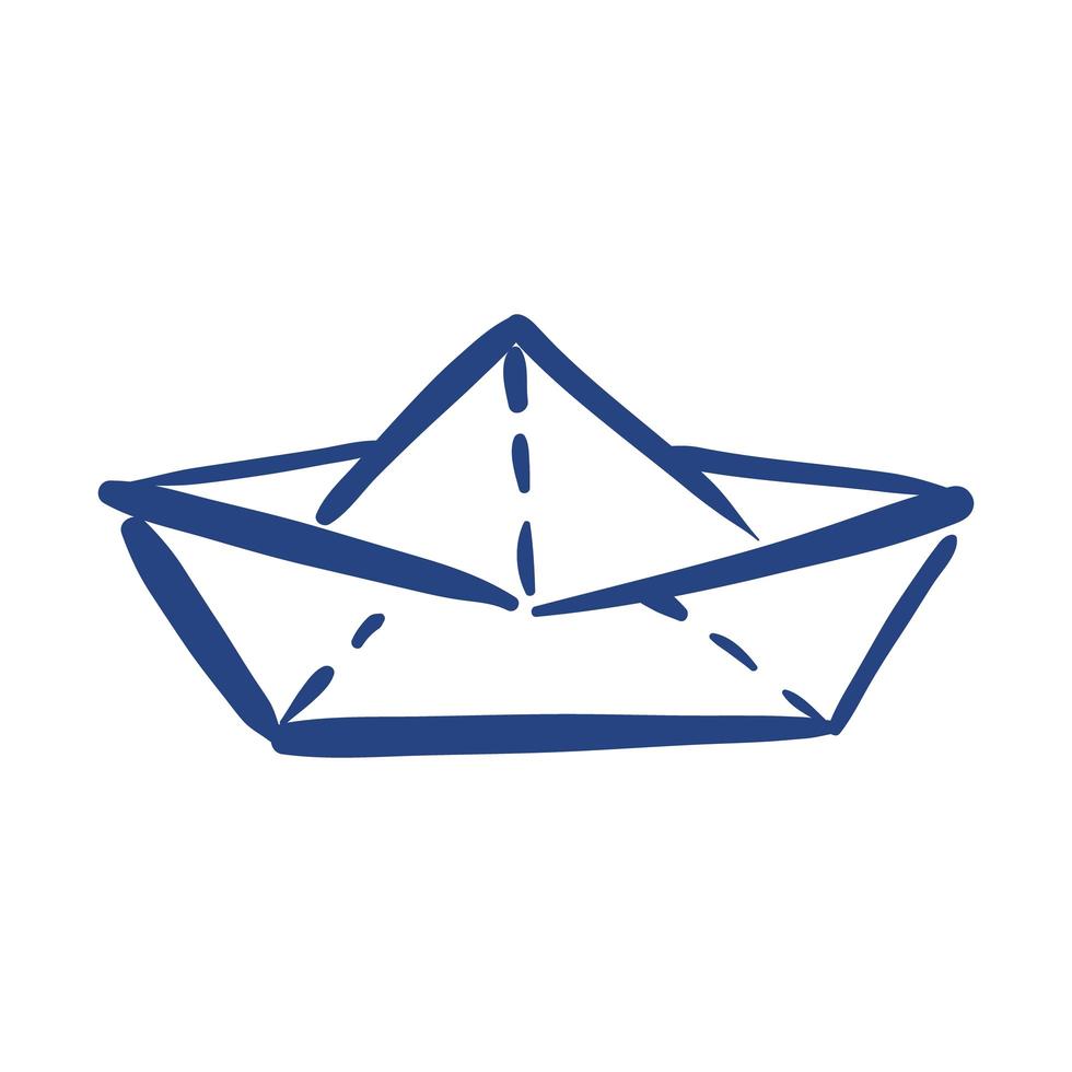 ícone de estilo de forma livre de navio de papel vetor