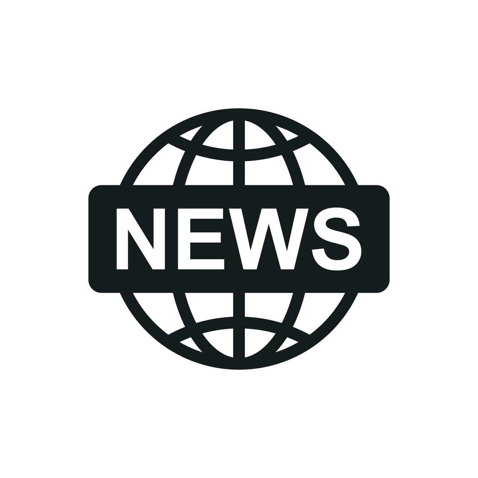 mundo notícia plano vetor ícone. notícia símbolo logotipo ilustração.
