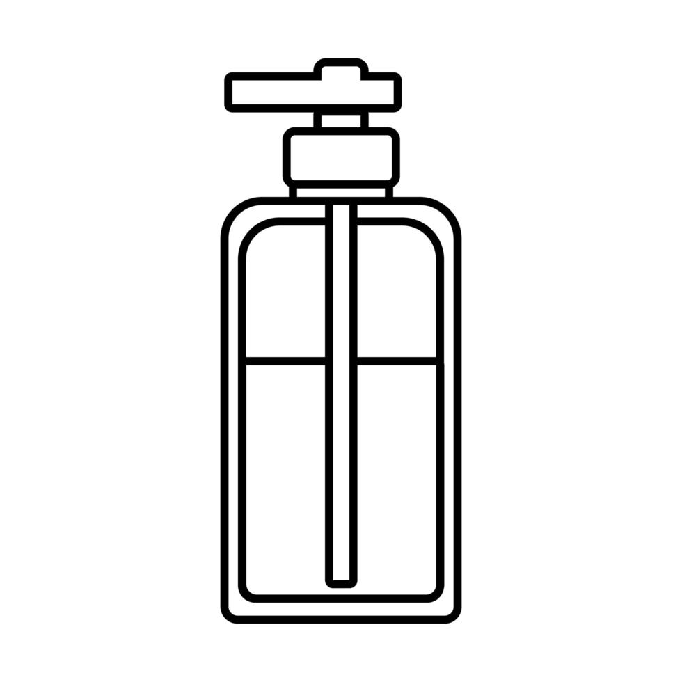 ícone de estilo de linha de garrafa de sabão antibacteriano vetor