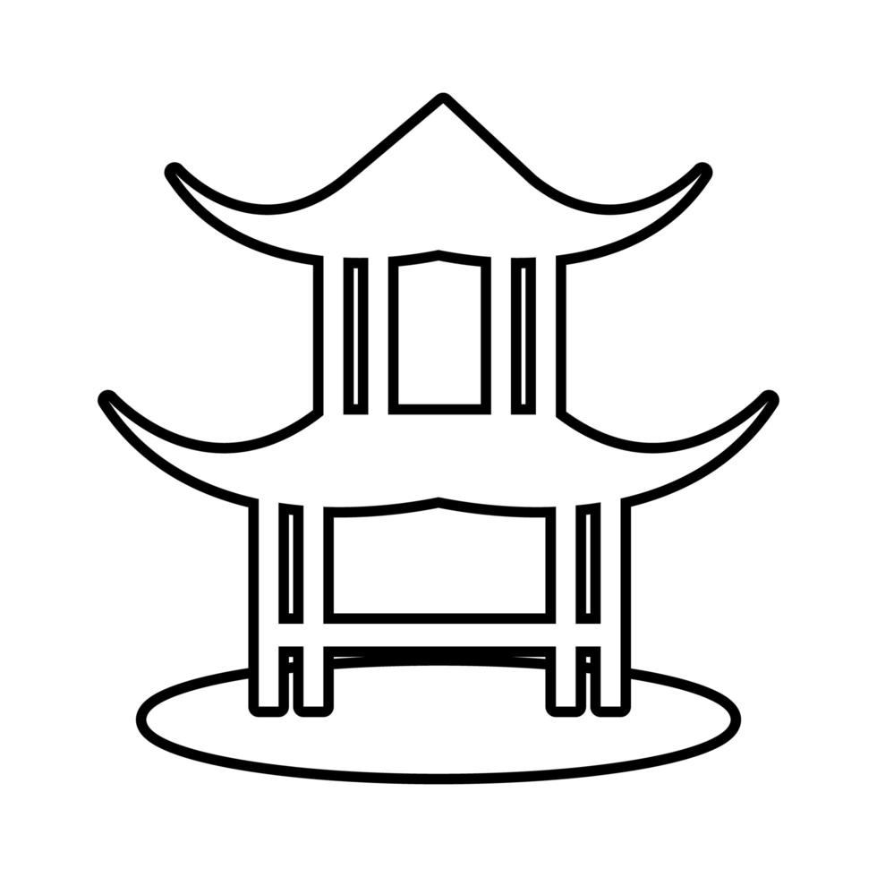 ícone de estilo de linha do portal chinês vetor