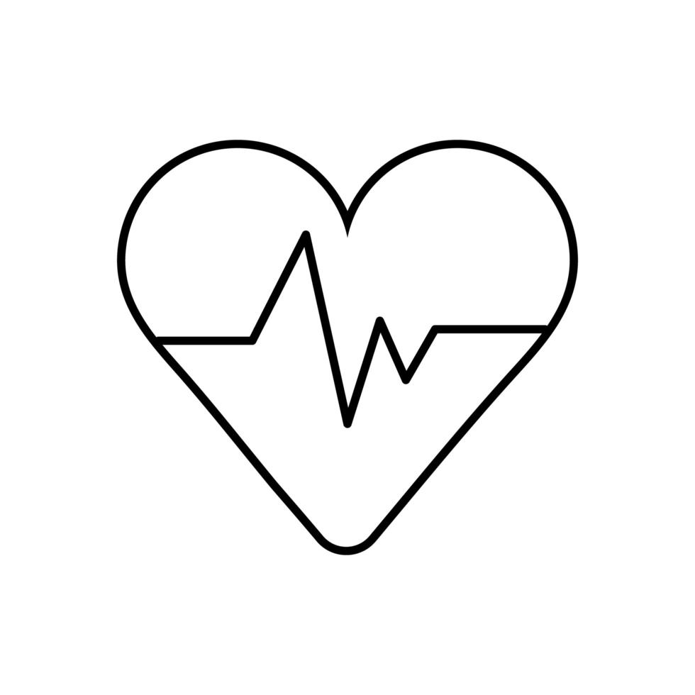 ícone de linha de pulso de cardiologia coração médico vetor