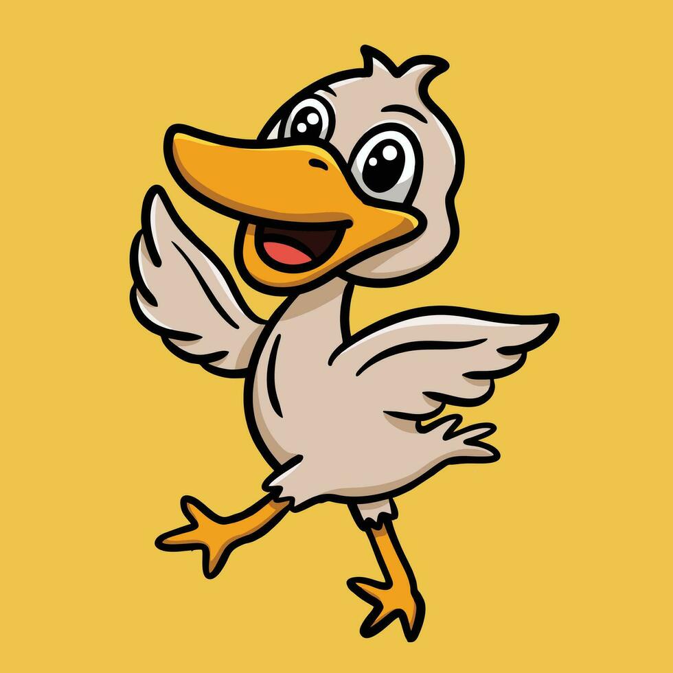 fofa Pato mascote desenho animado personagem Projeto vetor