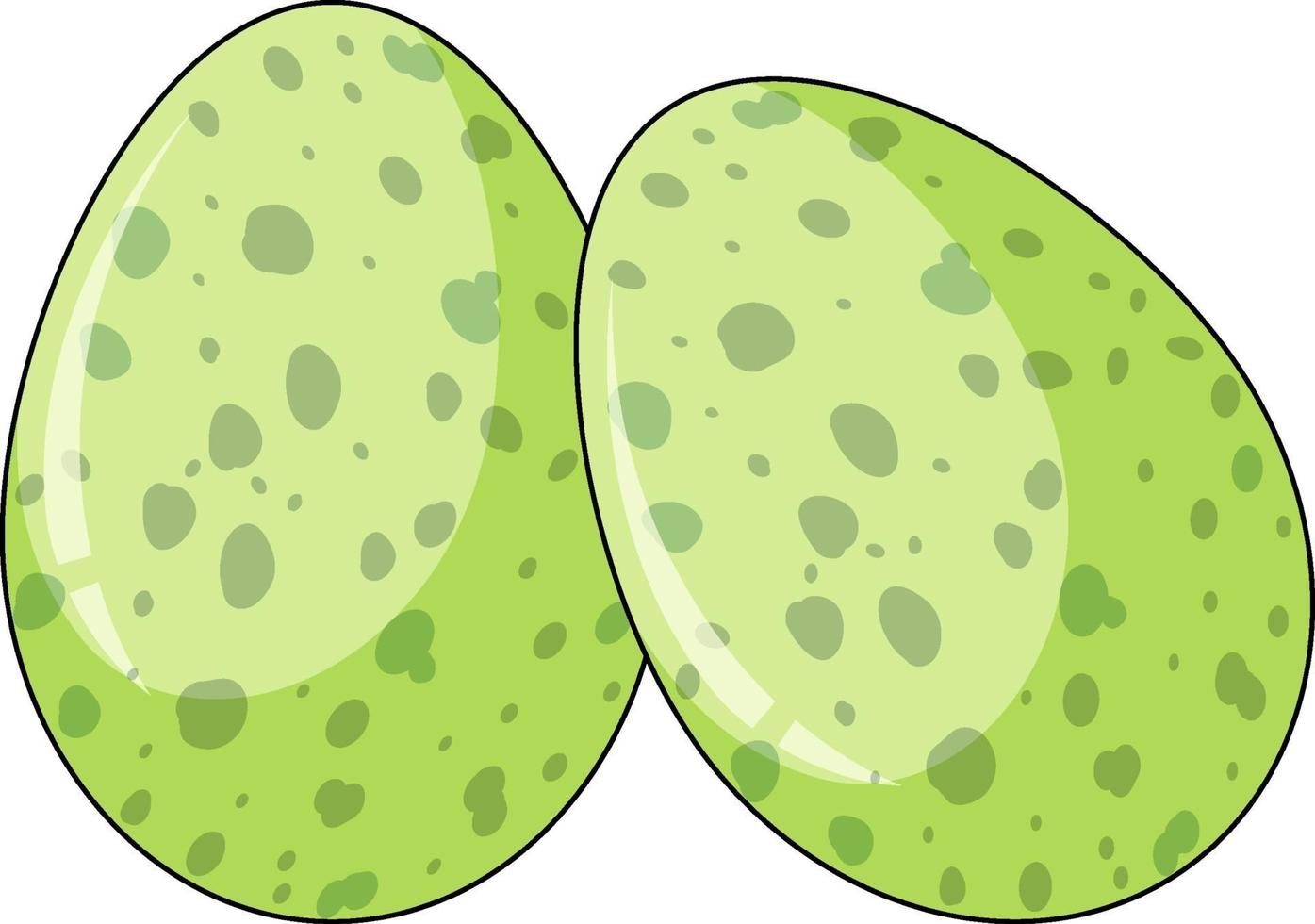 dois ovos de dinossauro em estilo cartoon, isolado no fundo branco vetor