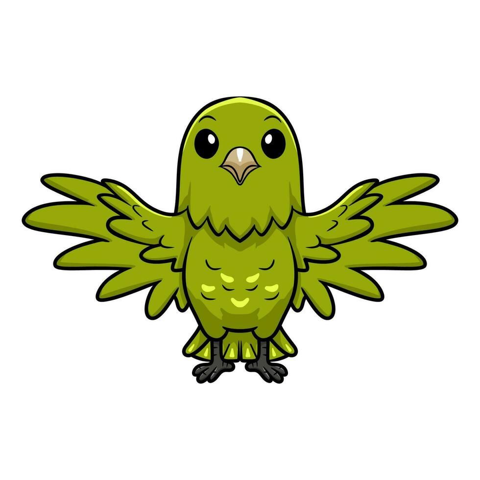 fofa verde canário desenho animado vôo vetor