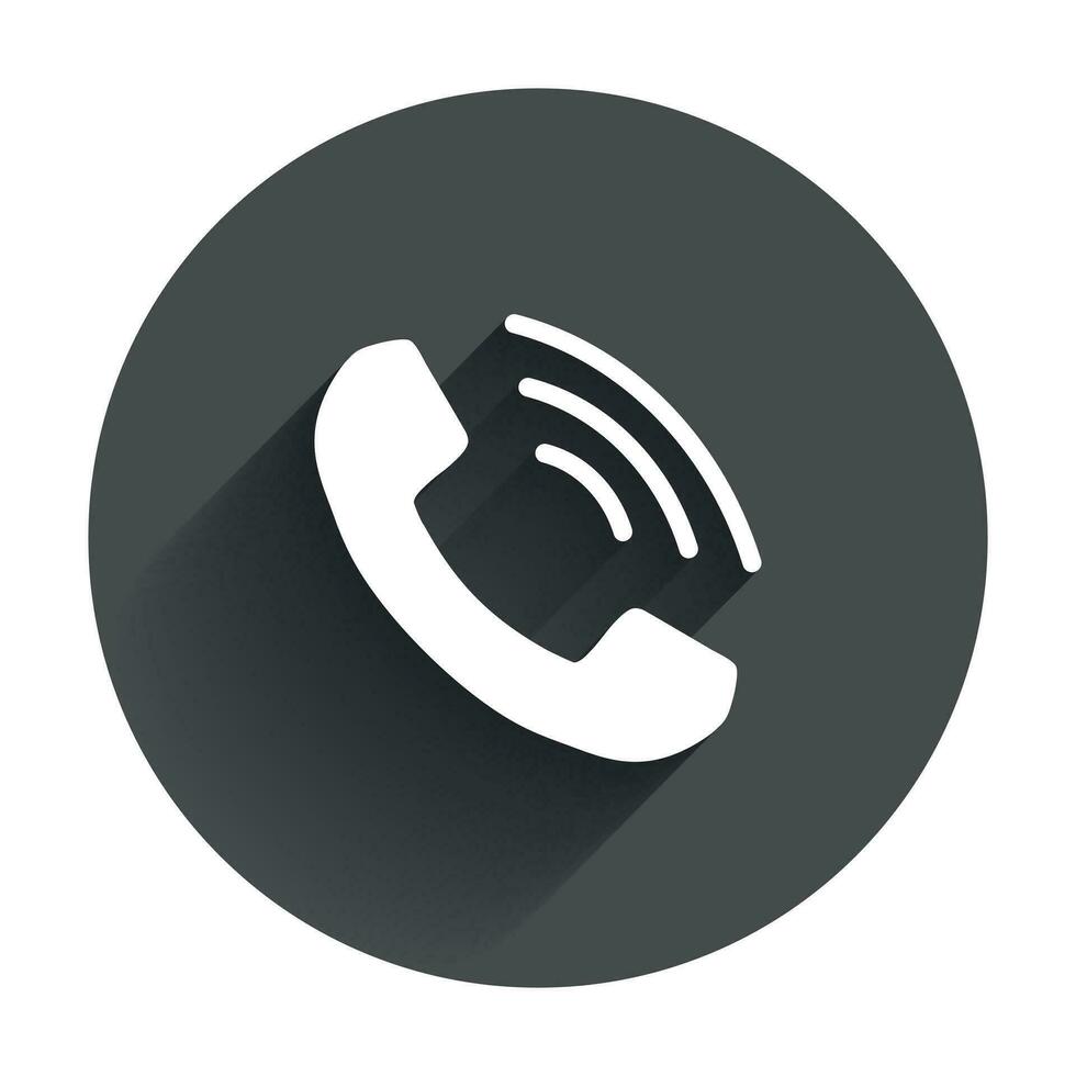 telefone ícone vetor, contato, Apoio, suporte serviço placa. Telefone, comunicação ícone dentro plano estilo com grandes sombra. vetor