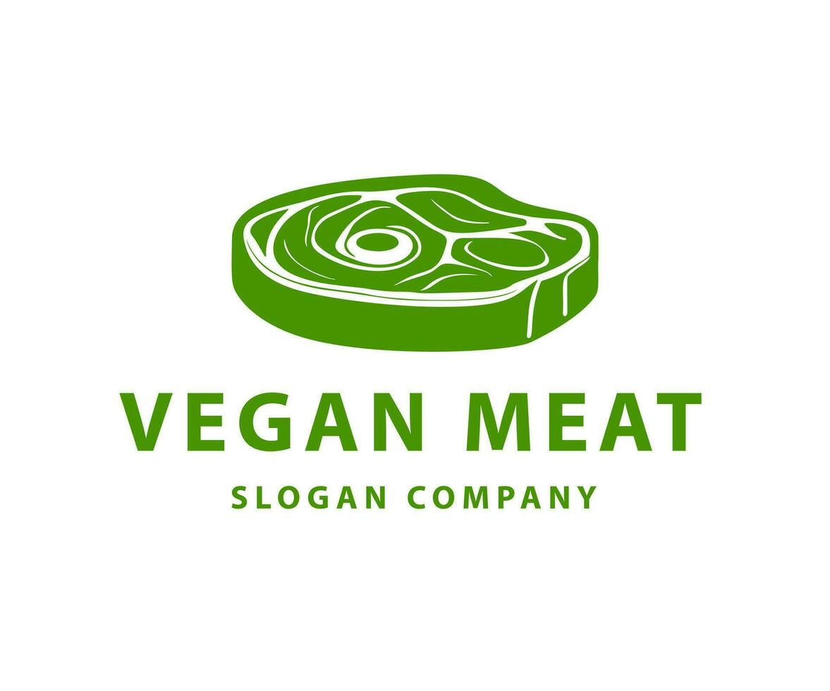 vegetariano carne Prêmio logotipo. plantar Sediada carne logotipo. vetor