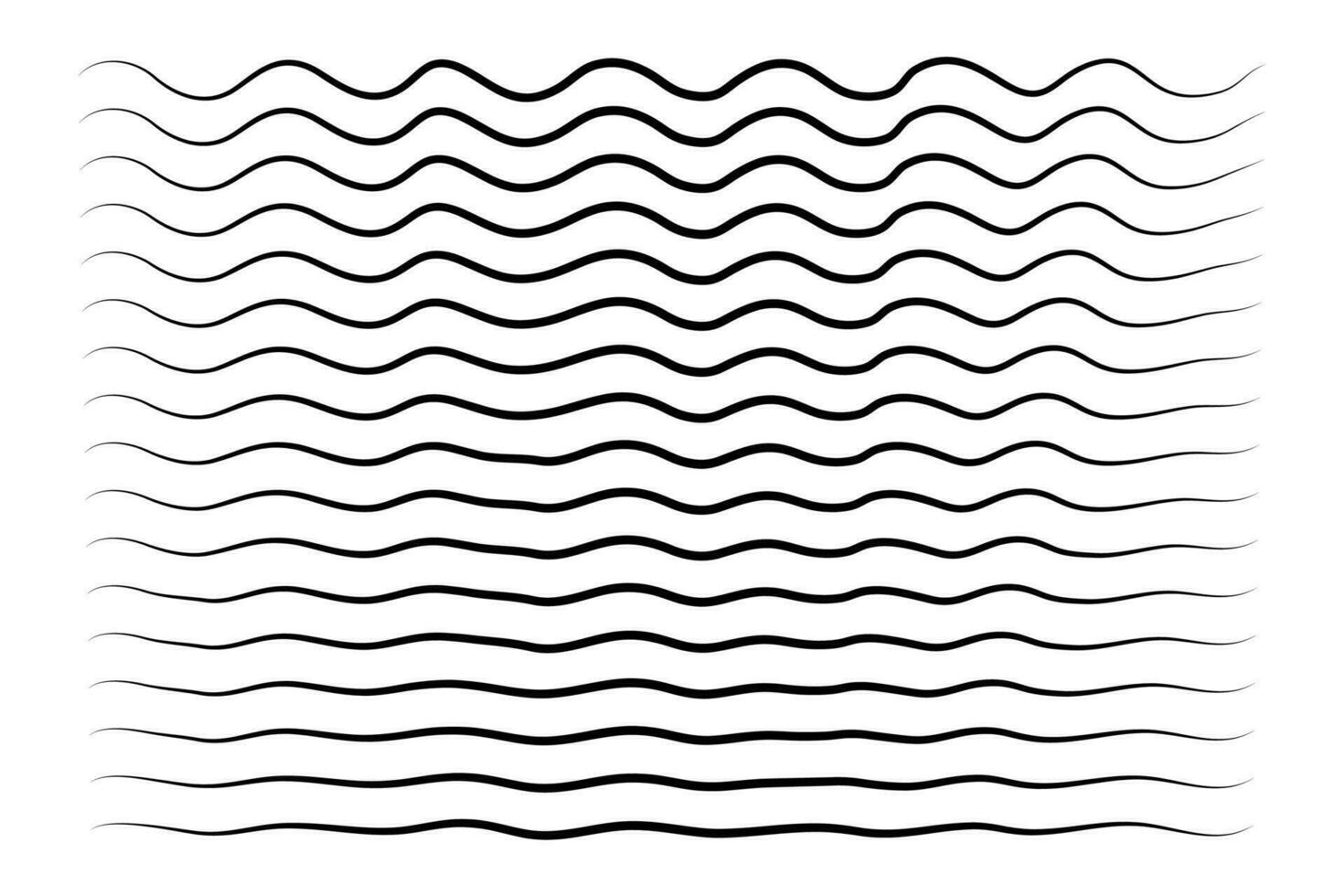 conjunto do ondulado horizontal linhas. simples vetor linear ilustração.
