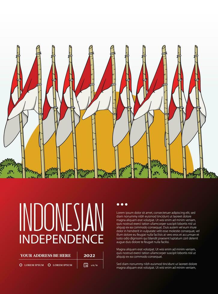 dirgahayu kemerdekaan republik Indonésia. tradução feliz indonésio independência dia ilustração vetor