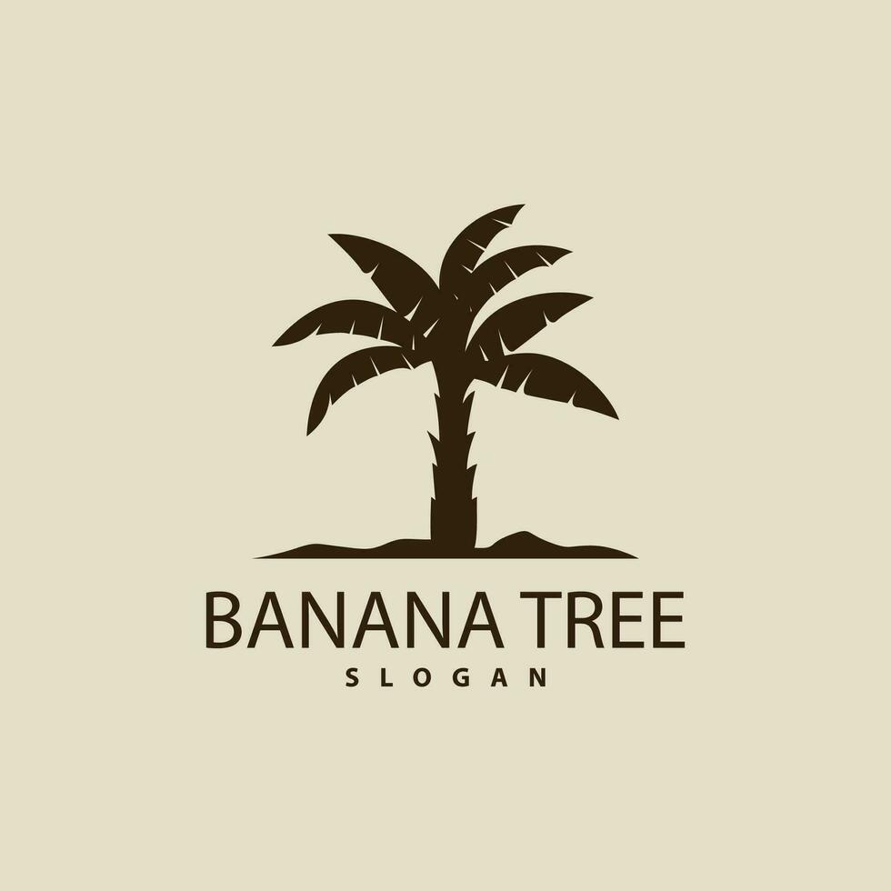 banana árvore logotipo, banana árvore simples silhueta projeto, plantar ícone símbolo vetor ilustração