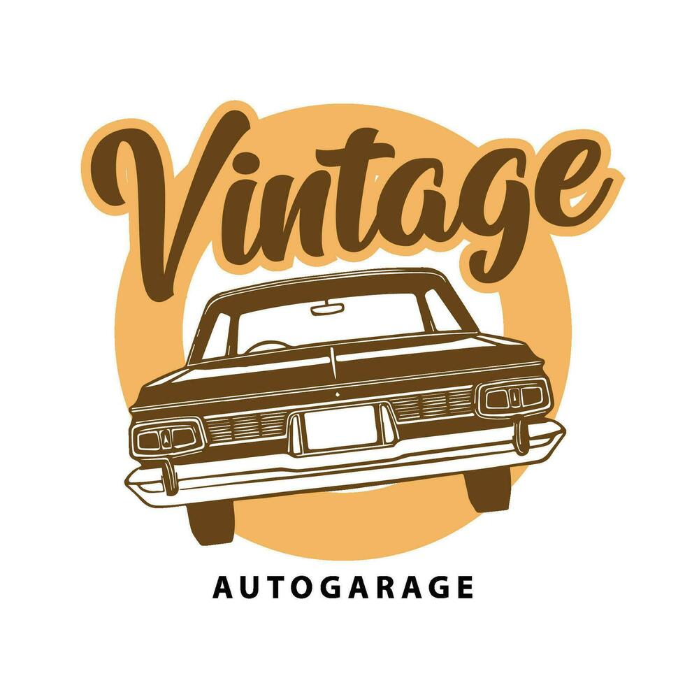 vintage carro traseiro Visão logotipo modelo vetor