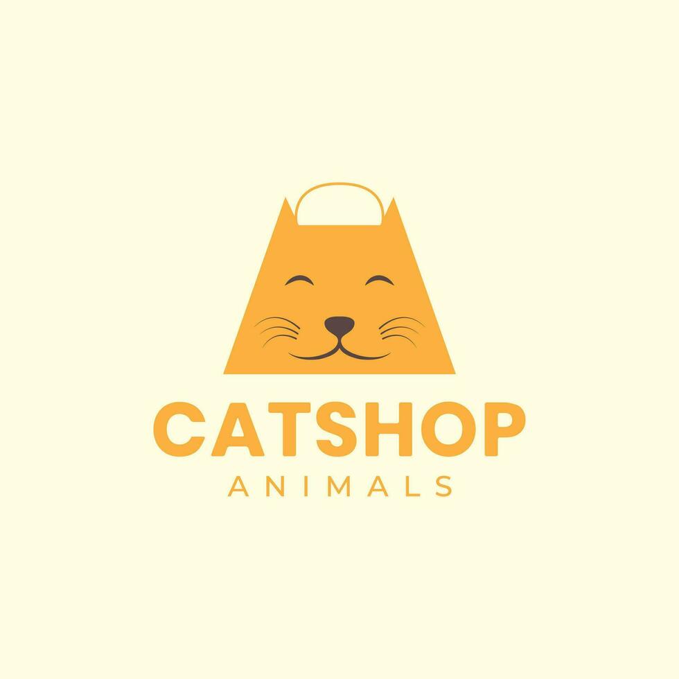 animal animais de estimação gato animal fazer compras compras saco mascote desenho animado logotipo Projeto vetor