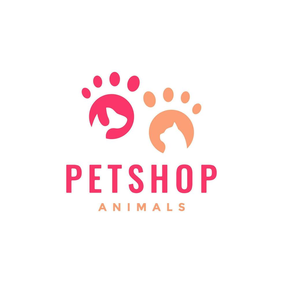 animal animais de estimação gato cachorro pata feminino mascote logotipo Projeto vetor