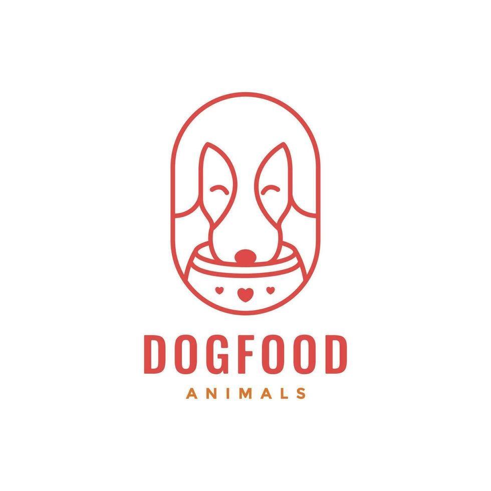 cachorro Comida nutrição animais de estimação mascote desenho animado crachá simples logotipo ícone vetor ilustração