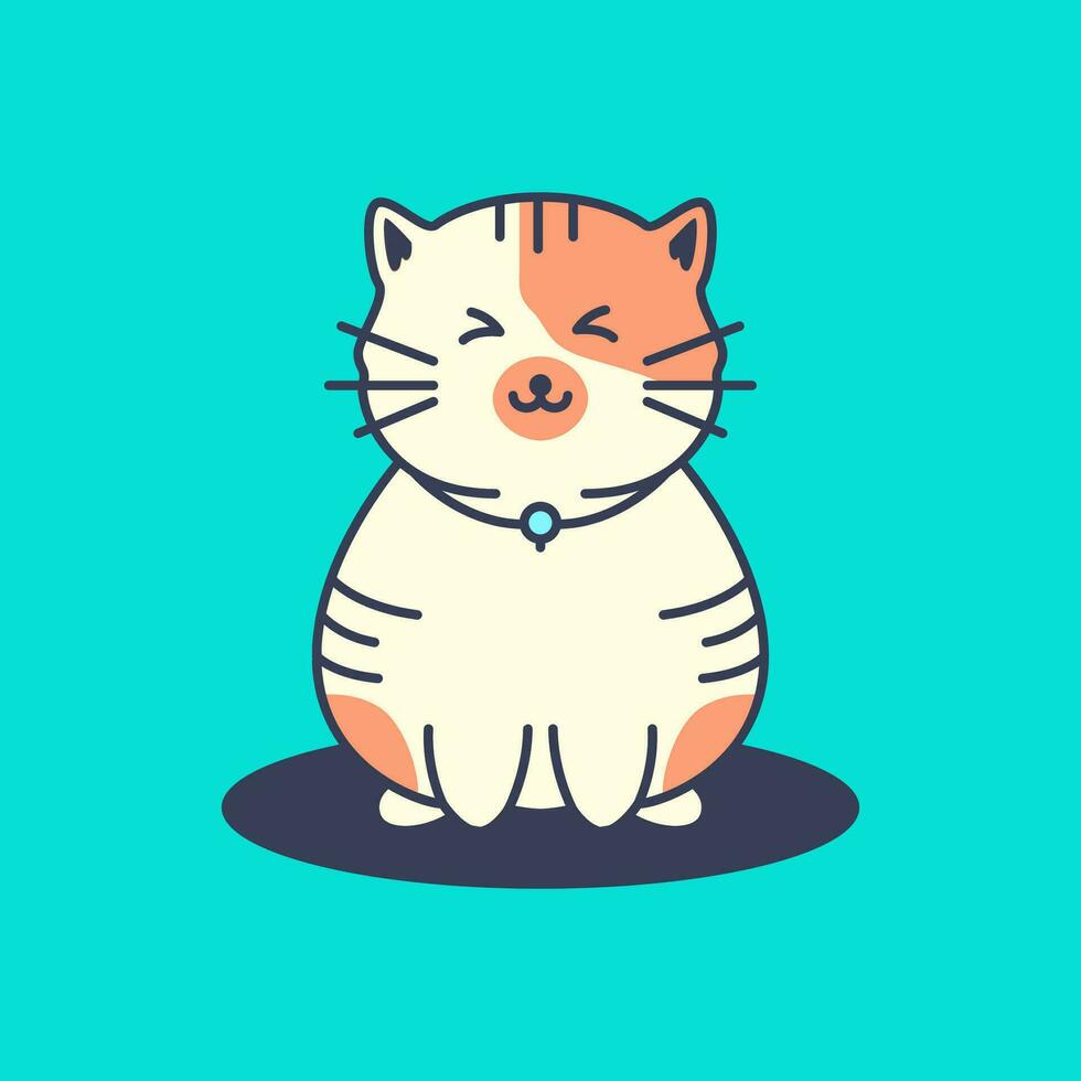 gato animais de estimação fofa feliz colorida mascote desenho animado logotipo vetor ícone ilustração