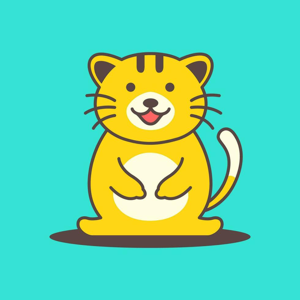 laranja gatinho gato animais de estimação fofa feliz colorida mascote desenho animado logotipo vetor ícone ilustração