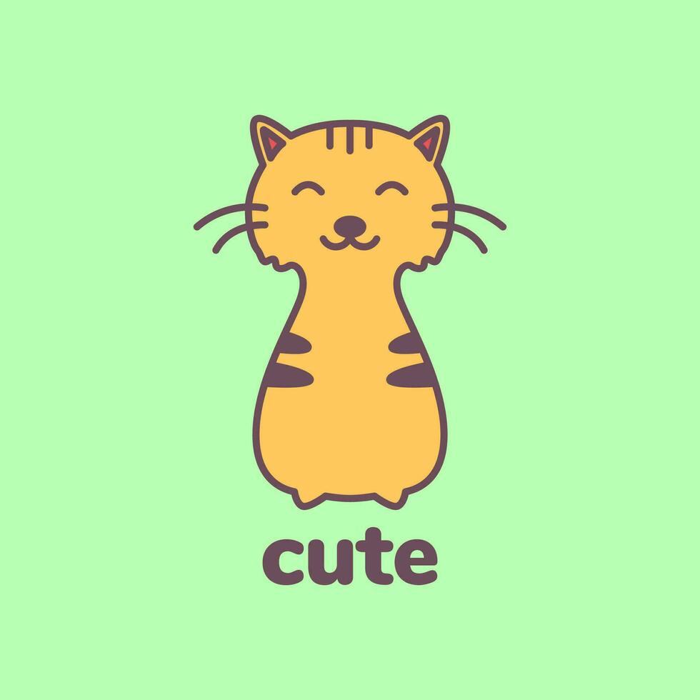 gato animais de estimação fofa ficar de pé feliz sorrir mascote desenho animado logotipo vetor ícone ilustração