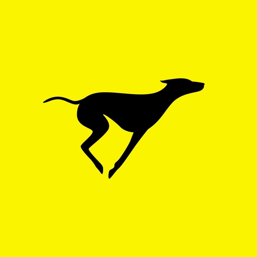 cachorro animais de estimação corre pulando mínimo moderno mascote logotipo vetor ícone ilustração