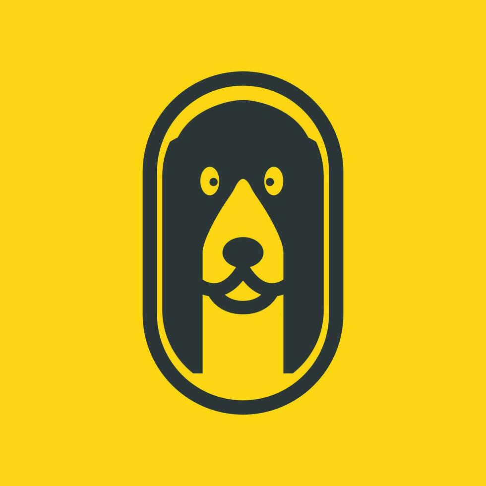 descuidado rei Charles spaniel cachorro animais de estimação fofa mascote desenho animado geométrico logotipo ícone vetor ilustração
