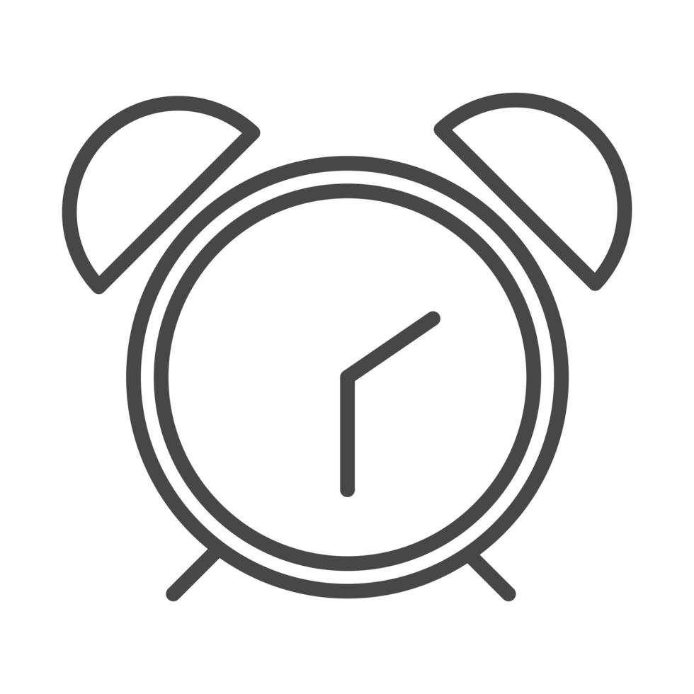 relógio alarme hora instrumento linear ícone estilo vetor