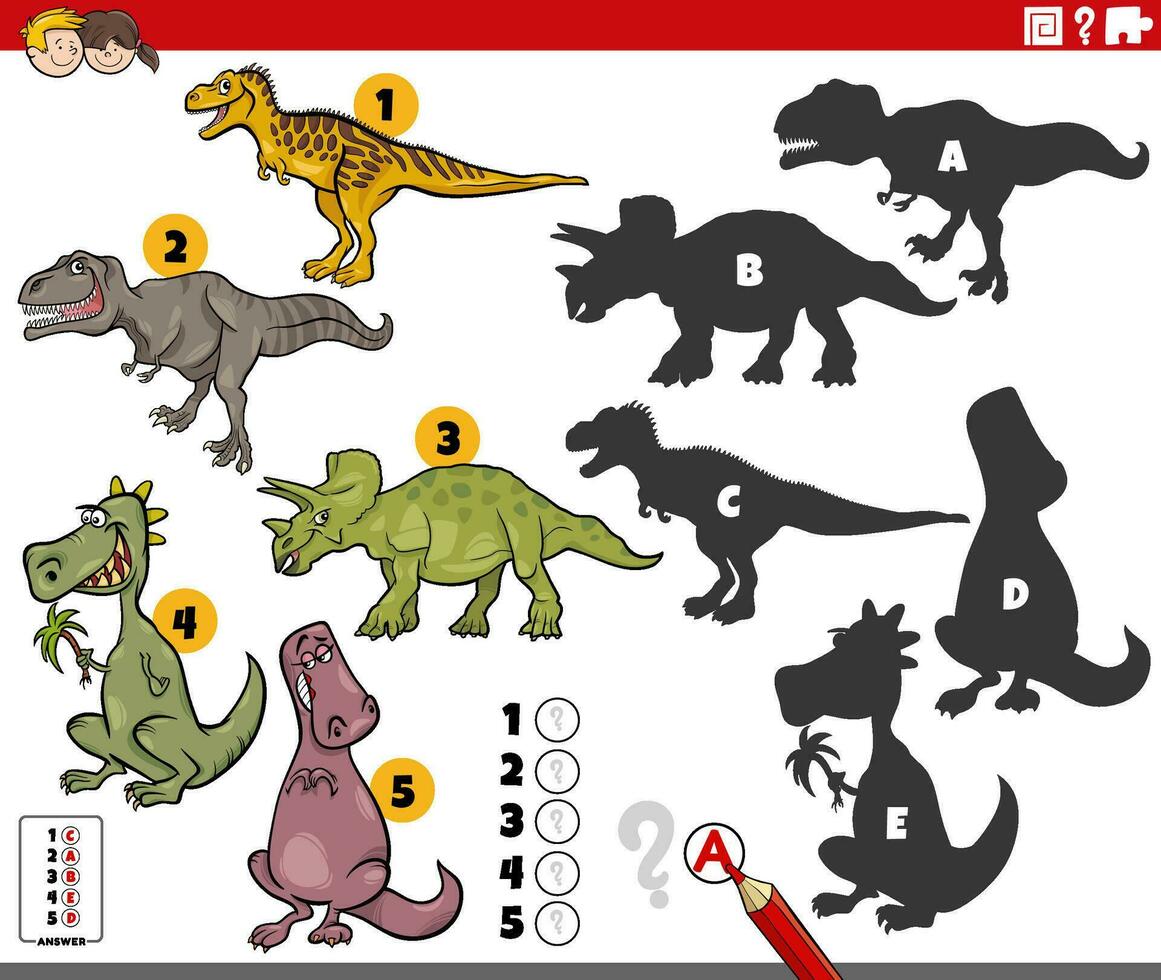 sombras jogos com quadrinho pré-histórico dinossauro personagens