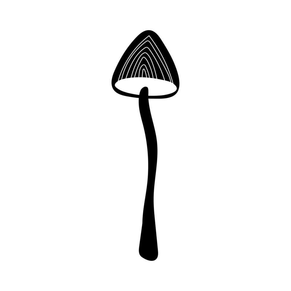 ícone de estilo de silhueta de planta fungo cortinarius sanguineus vetor