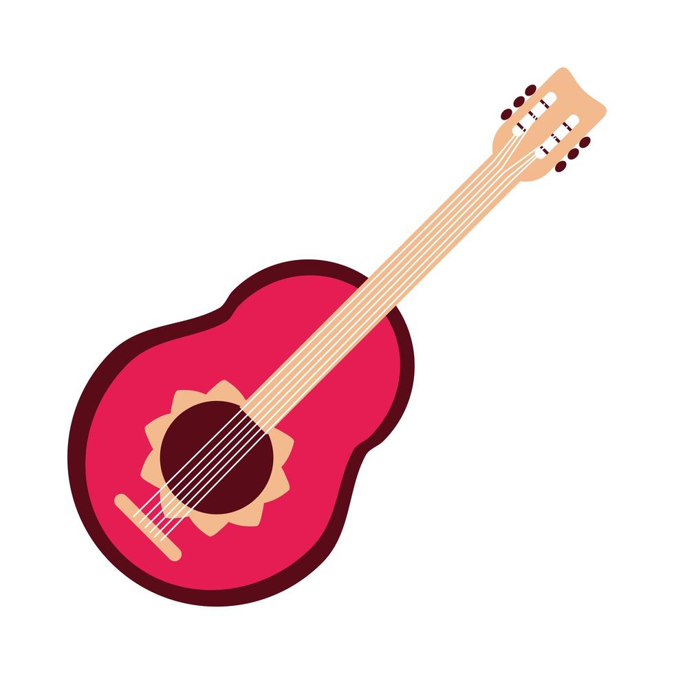 estilo simples do ícone do elemento de corda musical de instrumento de guitarra vetor