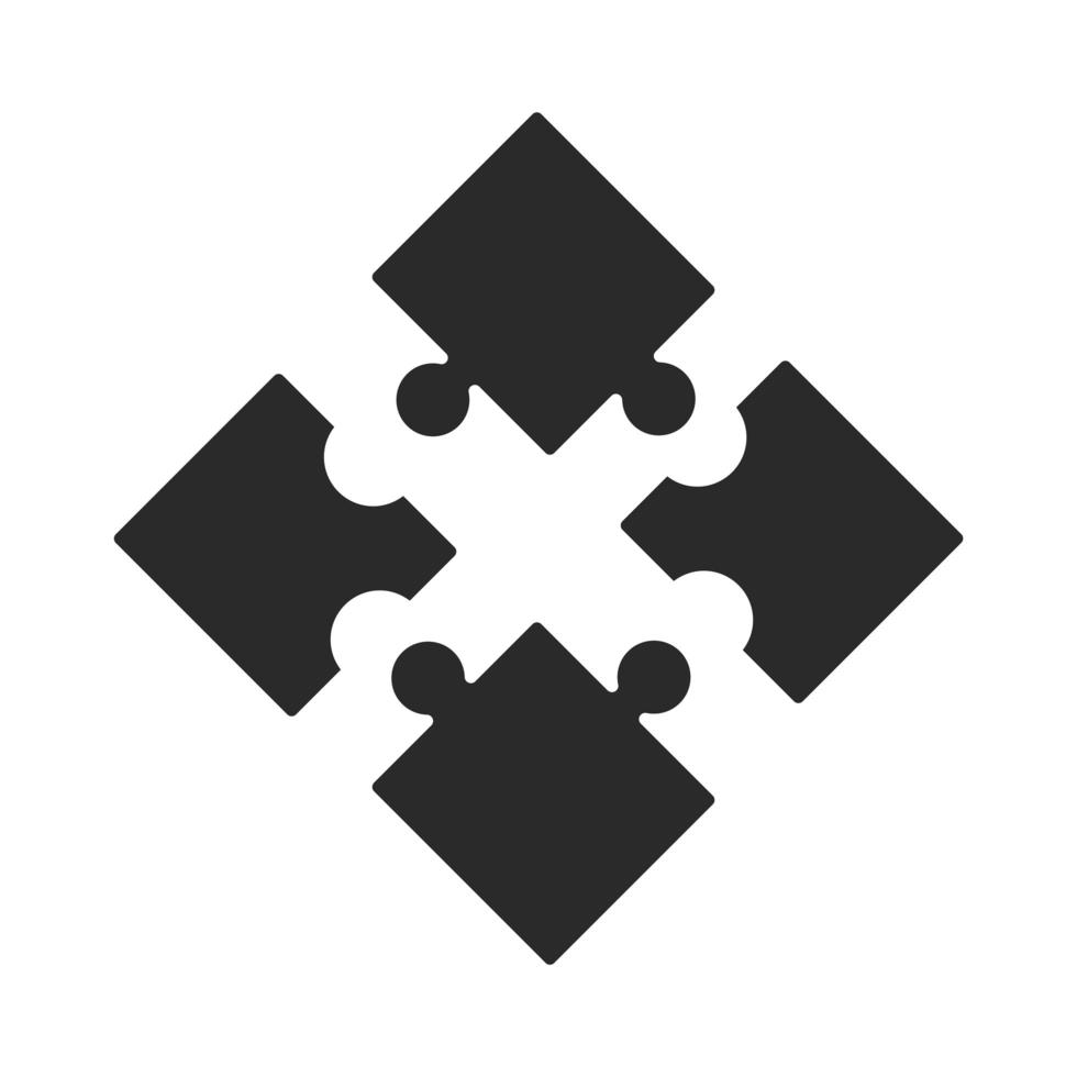 quebra-cabeças peças do quebra-cabeça conexão silhueta ícone isolado design vetor