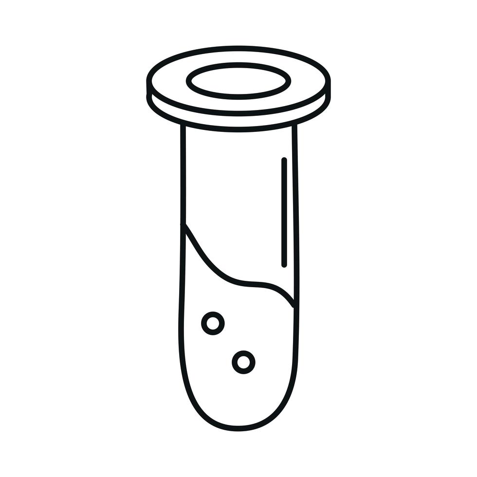 volta às aulas química tubo de ensaio educação elementar linha estilo de ícone vetor