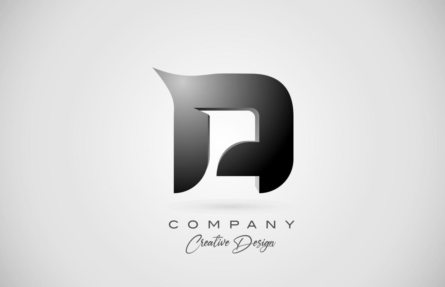 letra do alfabeto, um logotipo de ícone em gradiente preto. design criativo para negócios e empresa vetor