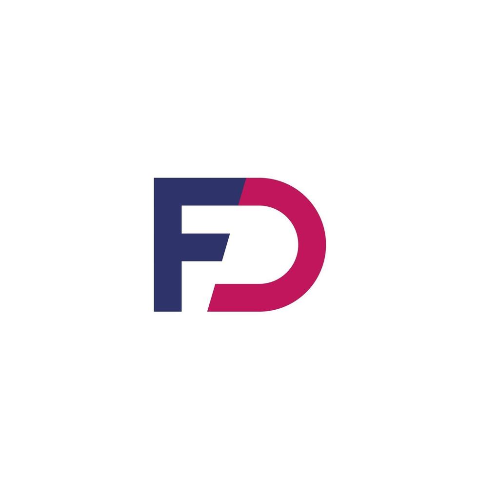 design de logotipo de vetor de letras fd