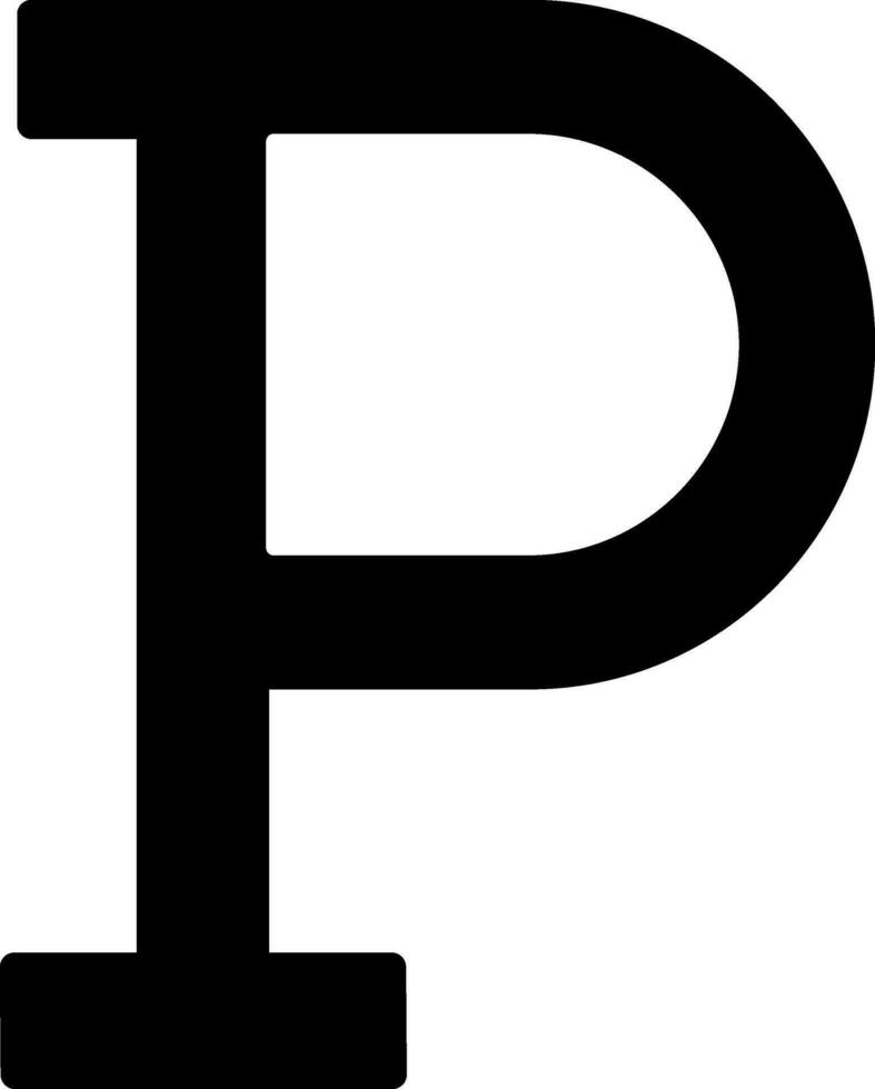 carta p vetor ícone Projeto