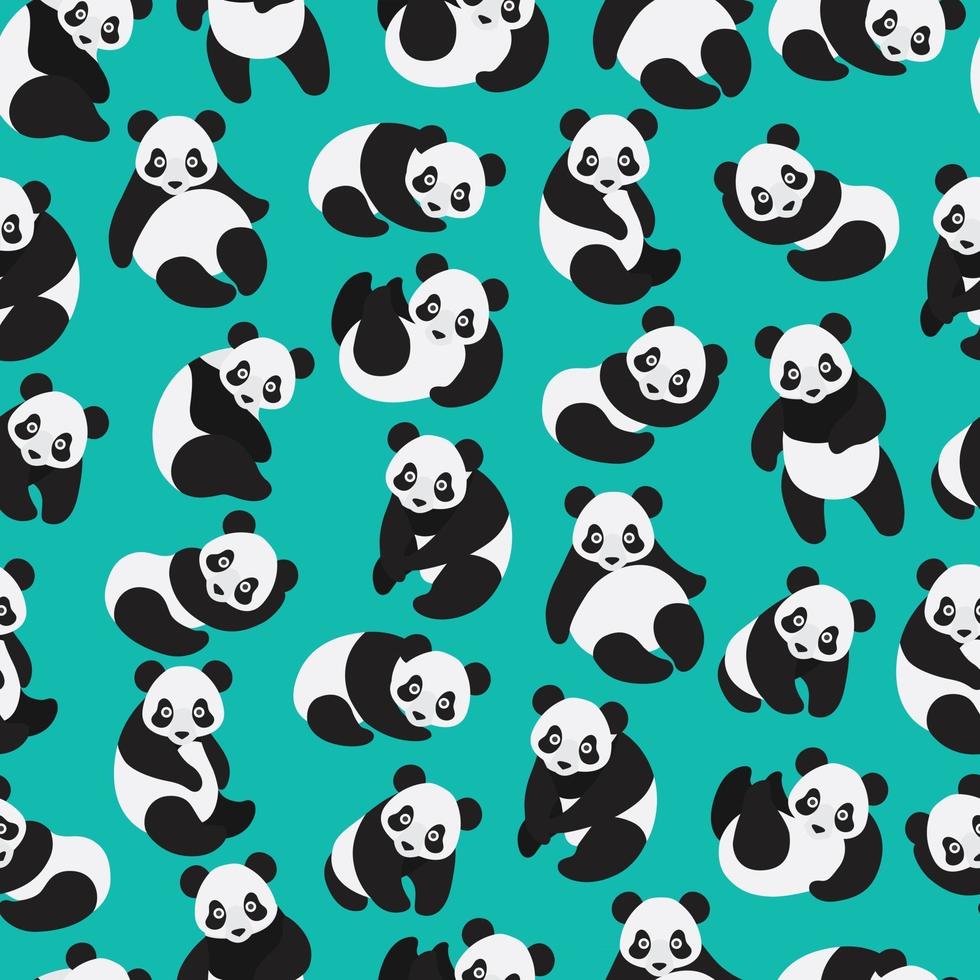 padrão sem emenda de panda fofo vetor