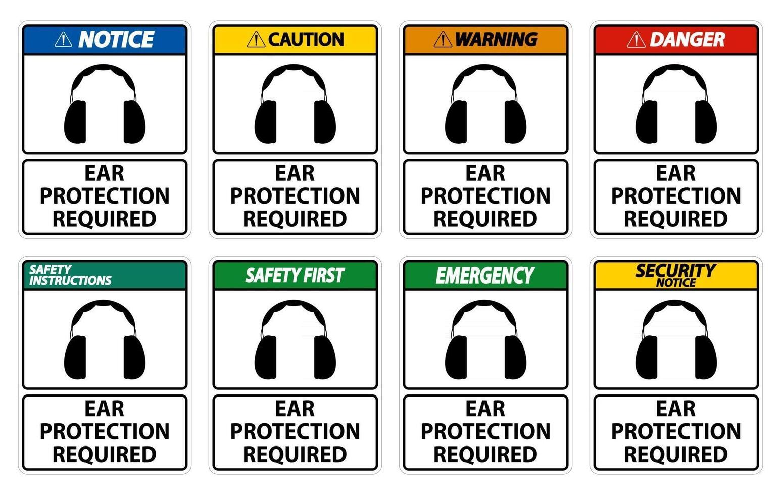 proteção auricular necessária símbolo sinal isolado em fundo transparente, ilustração vetorial vetor