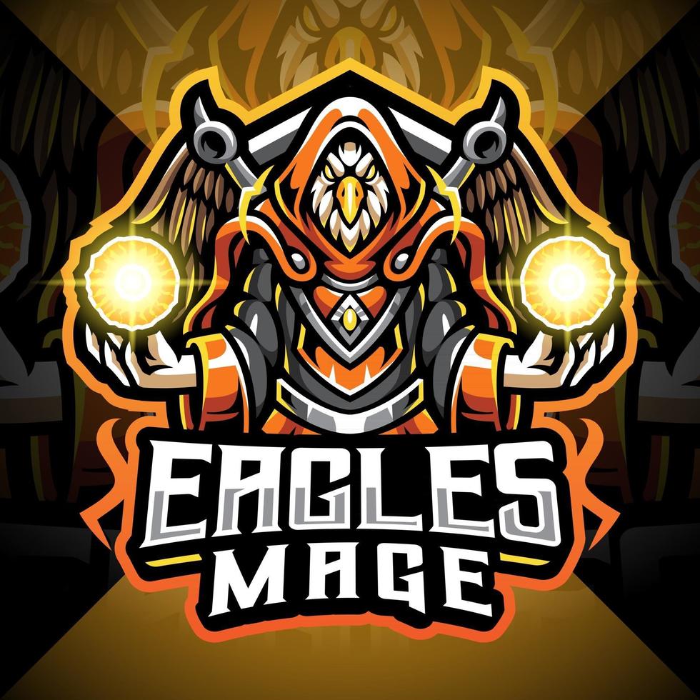 logotipo do mascote águias mage esport vetor