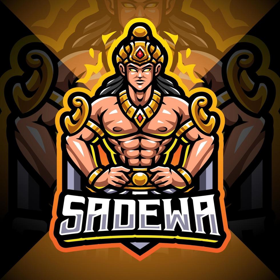 Design do logotipo do mascote Sadewa esport vetor