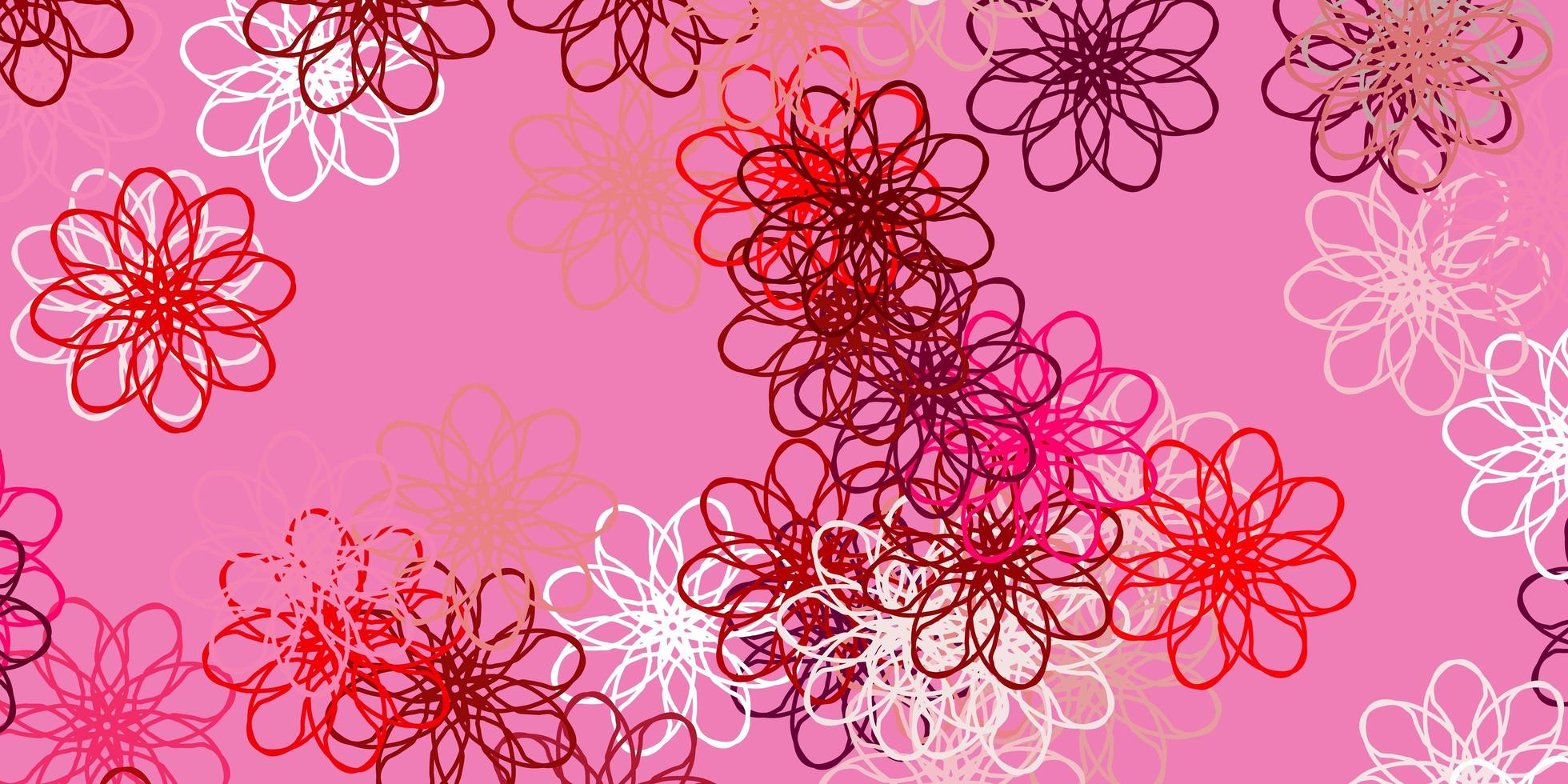 pano de fundo natural de vetor vermelho rosa claro com flores