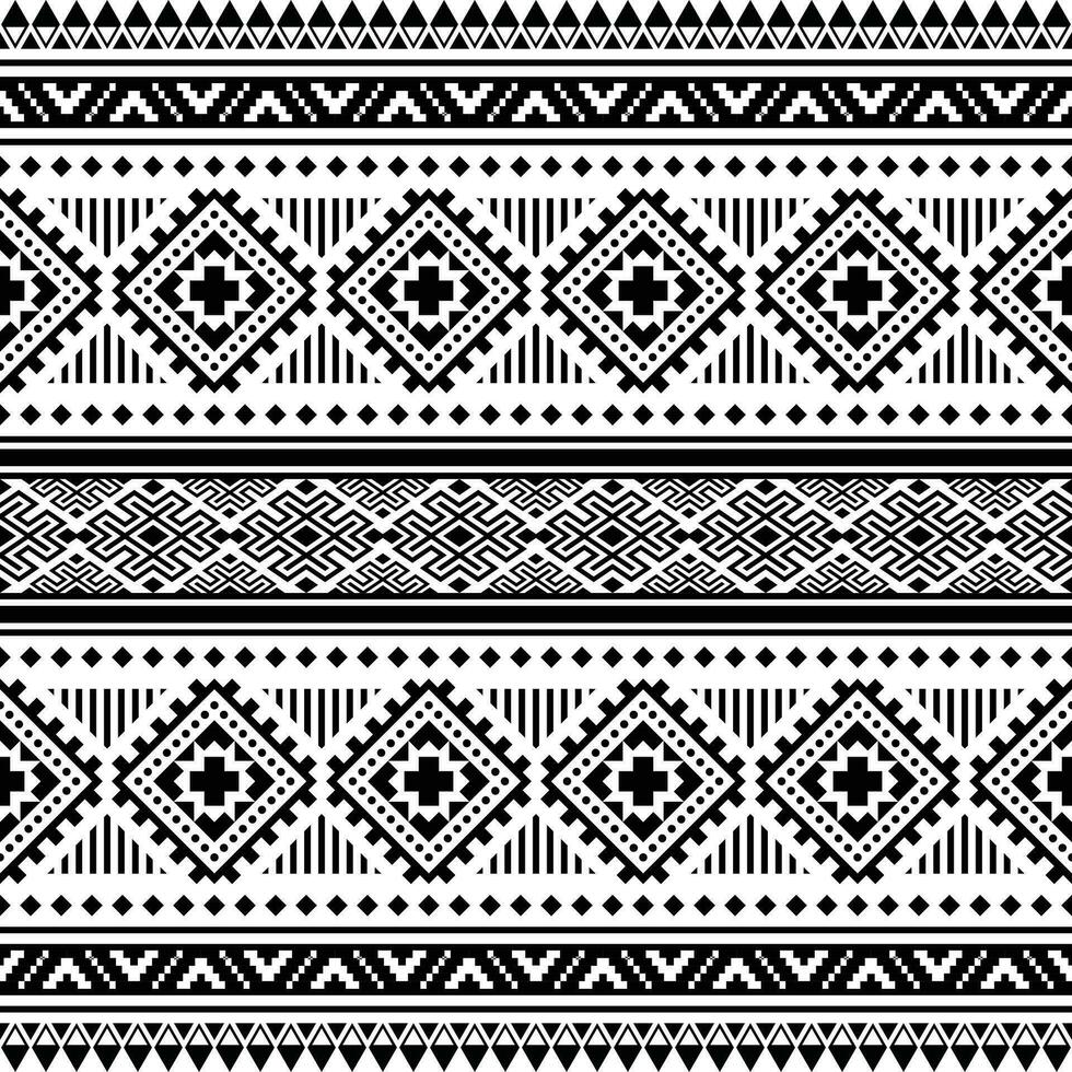 desatado étnico padronizar. vetor ilustração dentro navajo e asteca tribal estilo. geométrico abstrato textura Projeto para tecido imprimir. Preto e branco cores.