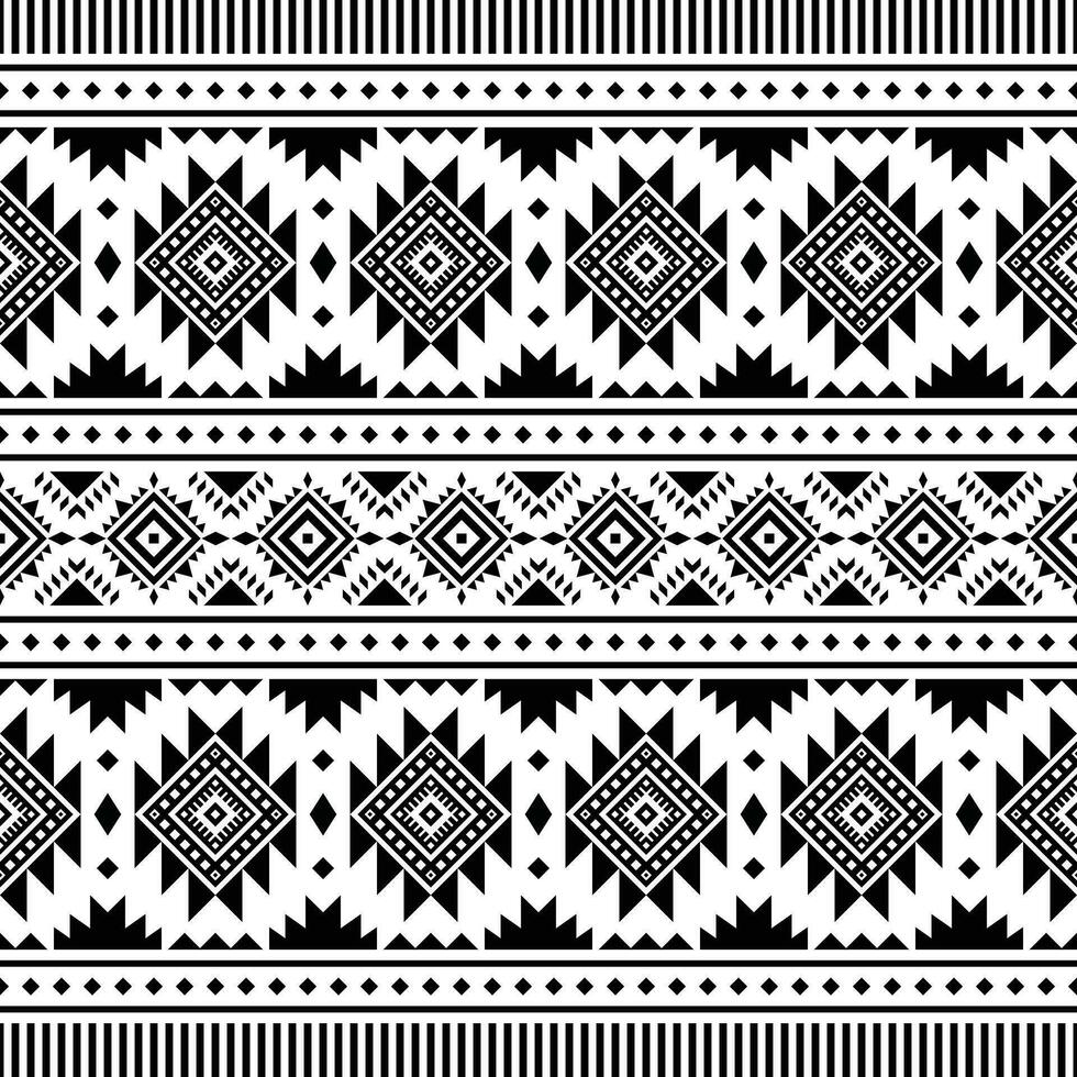 abstrato fundo com tribal Projeto para decoração ou têxtil. desatado étnico padronizar com nativo americano motivo. asteca navajo estilo Projeto. Preto e branco cores. vetor