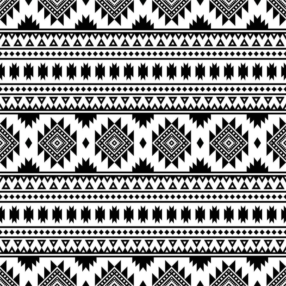 desatado tribal padronizar com geométrico enfeite fundo Projeto para têxtil. folk ilustração padronizar com asteca e navajo estilo. étnico imprimir. Preto e branco cores. vetor