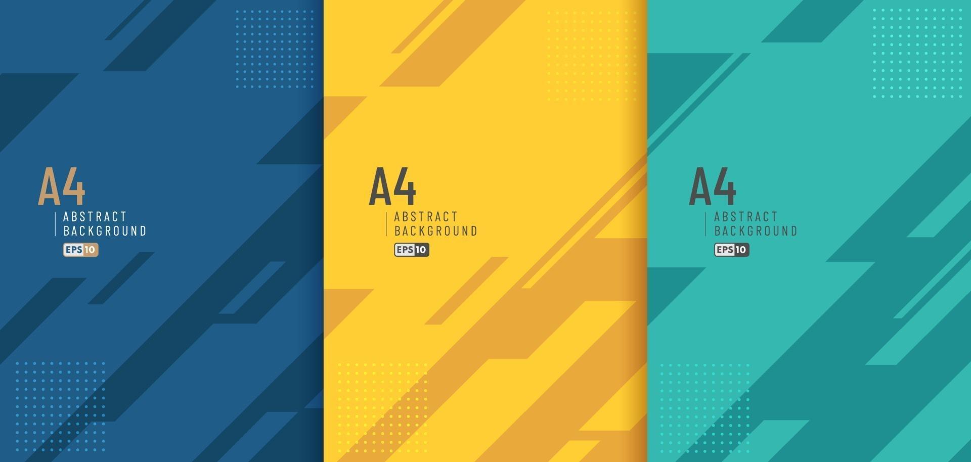 conjunto de textura de fundo e linhas de cor verde amarelo azul geométrico abstrato diagonal com espaço de cópia. estilo moderno e minimalista. você pode usar para modelo, cartaz, web banner, impressão. eps10 do vetor