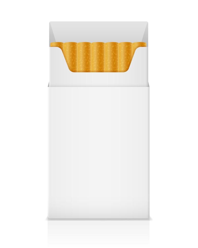 modelo em branco pacote vazio de ilustração vetorial de estoque de cigarros isolado no fundo branco vetor