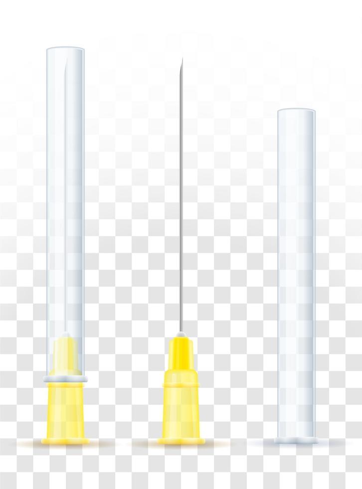 agulha médica para seringa para ilustração vetorial de estoque de injeção isolada no fundo branco vetor
