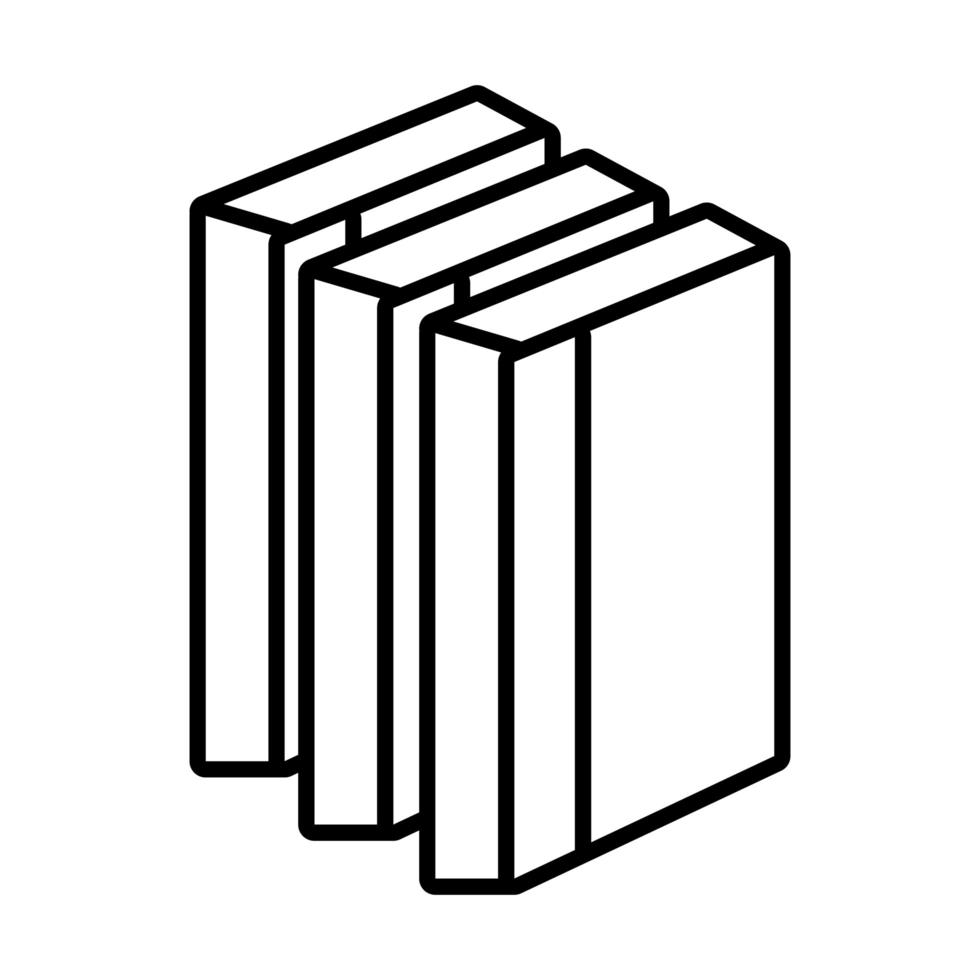 empilhar livros escolares ícone de estilo de linha vetor